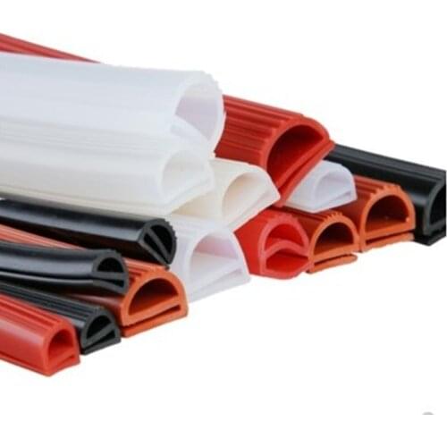 Silicone E Type Strip Red White E Shape Silicone Stirp Door Oven Freezer Door Oven Steaming Machine VMQ E Sealing Bar