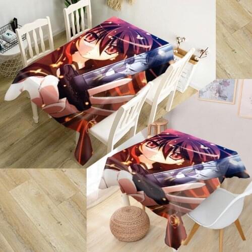 Customizable 3D Tablecloth Shakugans Shana Waterproof Thicken Rectangular Square Wedding Table Cloth 90X90cm,100X140cm