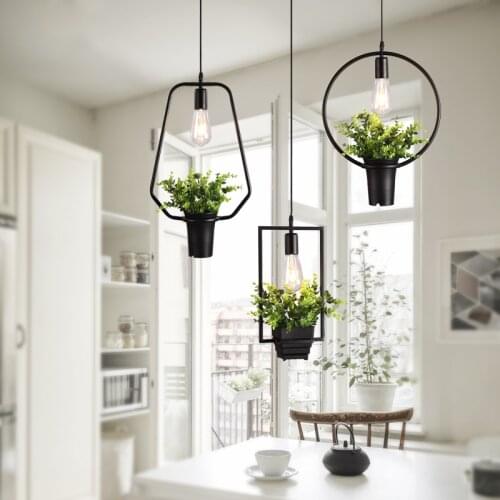 Modern Plant single head pendant lamp Kitchen Restaurants Bar Decorative Home Lighting Fixture Creative Dining Lamp E27