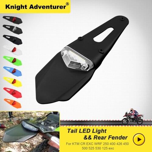 Polisport Motorcycle Tail LED Light and Rear Fender Stop Enduro tail light MX Trail Supermoto For CR EXC WRF 250 400 426 450
