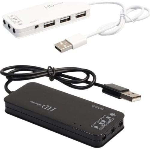 Usb2.0 Hub Adapter 3-port Adapter For Virtual 7.1 Channel Sound External Sound Card For Pc Xbox One Ps4 Laptop Tablet Pc