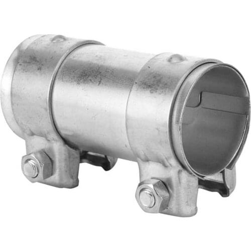 Exhaust Pipe Coupler Joiner Exhaust Muffler Tube Connector Joiner Dual Clamp Sleeve 2in/51mm Automobile Accessory