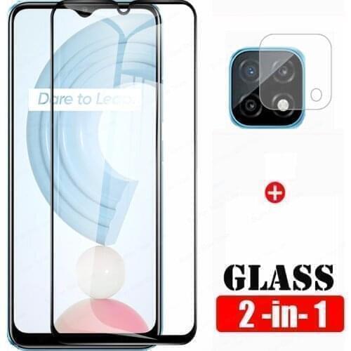 2 in 1 Tempered Glass On For Oppo Realme C21Y Full Cover Screen Protector Film For Reame Realme c21y c21 Y Protective Glass