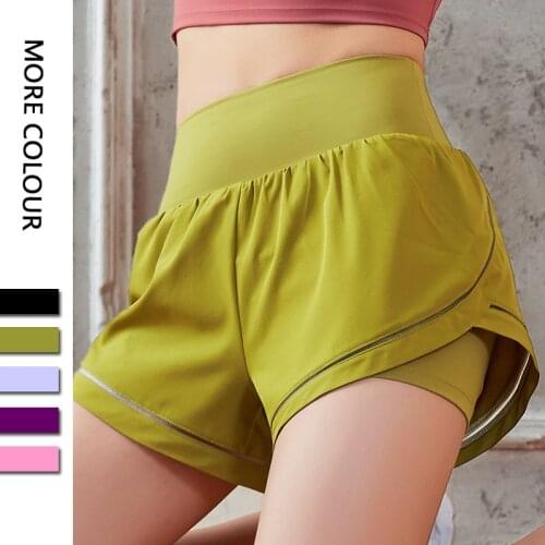 Women 2 In 1 Butt Scrunch Skirted Running Shorts Quick Dry Fake Skirt Sexy Gym Workout Short Pants Yoga Shorts