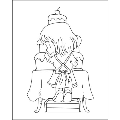 10x8 Little girl making cake New Transparent Clear Rubber Stamp Sheet Cling Scrapbooking Photo Album PaperCard DIY Craft