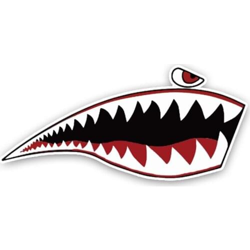 15*7cmLovely Sharks The Mouth Cartoon Colored PVC High Quality Car Sticker Decoration Graphic