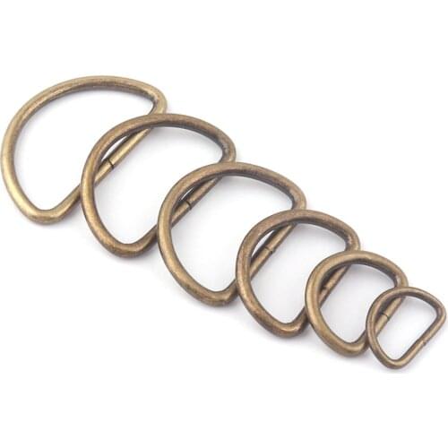 16-38mm Bronze D Rings Slide Adjustable Buckles Metal D ring Belt Strap Buckle,Bag Purse Clasp Handbag Webbing Hardware Leather