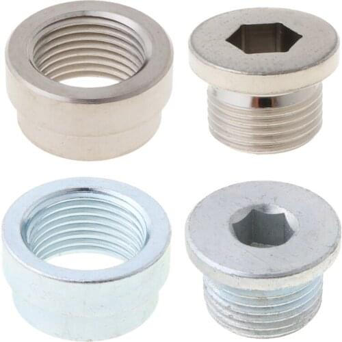 2PCS/Set O2 Oxygen Sensor Weld On Bung & Plug Wideband Nut & Cap Kit Stepped Nut Adapter U90C