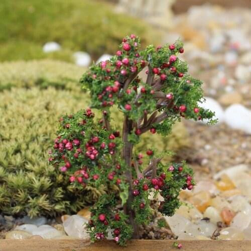 2PCS DIY Dollhouse Accessories Mini Apple Trees Orange Tree Miniature Doll House