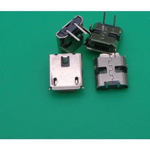 20-1000pcs New model Heightened Tablet PC PAD Charge port Socket Mini Micro USB Jack Connector DIP feet 2pin 2P female plug Mike