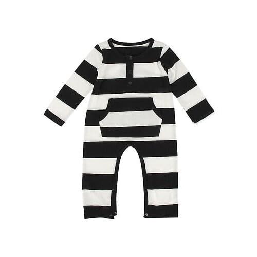 2020 Newborn Infant Baby Boy Girl Kids Warm Striped Cotton Long Sleeve Romper Jumpsuit Body Clothes Outfit
