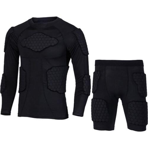 2021 Rugby Padded Mens Soccer Goalkeeper Jersey Football Shirts Sponge Goal Keeper Training Sportswear Protective Clothes Elbow