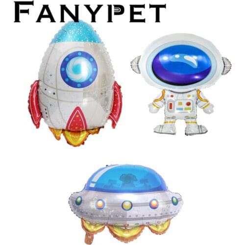 50pcs Outer Space Party Astronaut balloons Rocket Foil Balloons Galaxy Theme Party Boy Kids Birthday Party Decor helium globals