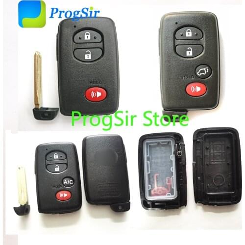 A/C 3 Button 4Button Key Shell House Case For Toyota Smart Card With Emergency Blade