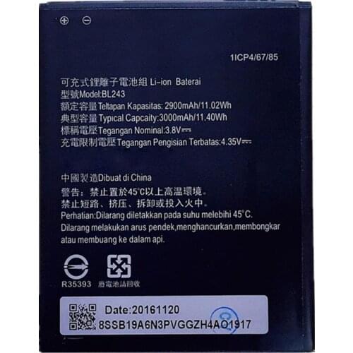 2017 New BL 243 BL243 Battery For lenovo Lemon K3 Note K50-T5 A7000 A5500 A5600 A7600 2900mAh Mobile Phone Backup Bateria