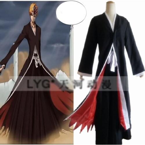 Anime Bleach Cosplay - Bleach Ichigo Kurosaki Bankai Kurosaki Ichigo Cosplay Costume coat+pant 11