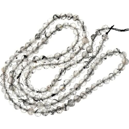 Gemstone beads Fashion Style Faceted Transparent 3-2mm Black Hair Crystal Stone Loose Beads 15inch For Bracelets Neckalce H543