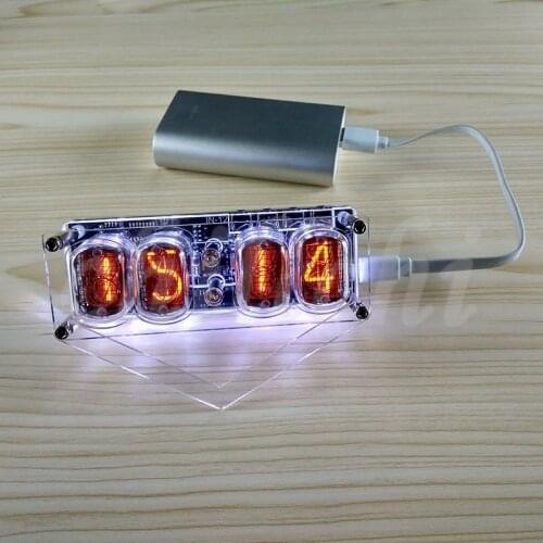 IN-12 Glow Tube Clock 4-bit IN12 glow tube clock Seven-color RGB LED DS3231 nixie clock IN-12B