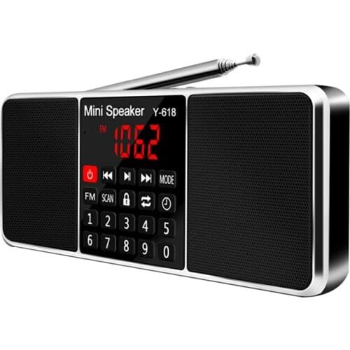 Digital FM Radio Receiver Speaker MP3 Player Support TF Card USB Drive LED Display Time Shutdown Portable Radios