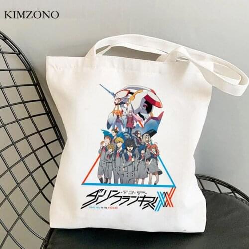 Darling in the Franxx shopping bag bolsas de tela cotton canvas tote grocery bag cloth ecobag bolsas reutilizables net grab