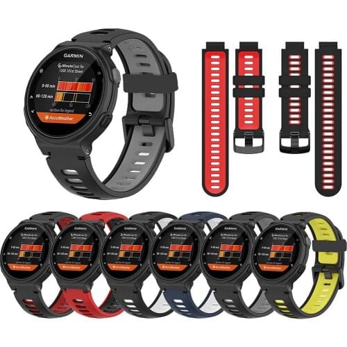 Two-color Soft Silicone Wrist Band for Straps Garmin Forerunner 735xt 220 230 235 620 630 Silicone Replacement Sports Watchband