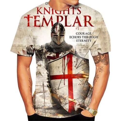 3D Printed Knights Templar T Shirt Military Men Women Tshirt Casual Streetwear tshirt Hip Hop Clothes Harajuku Tops t-shirt