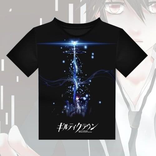 Guilty Crown Yuzuriha Inori Cosplay t-shirt Anime shu ouma Men t-shirt cotton short-sleeve tops