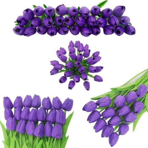 High Quality Tulip Multicolor Simple Manual Style DIY Artificial Tulips Flowers for Wedding Party Home Decoration