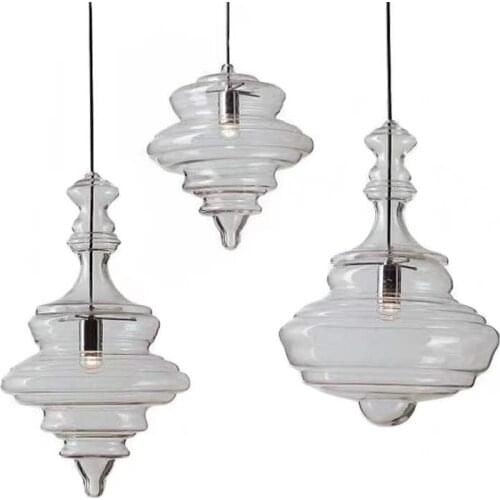 Classic Italy Design Transparent Glass Pendant Light E27 Glass Hanging Light for Home Kitchen Dinning Living Room Good Quality