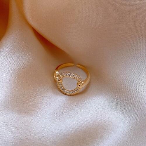 Korean New Exquisite Circle Simple Open Ring Fashion Temperament Versatile Ring Elegant Ladies Jewelry
