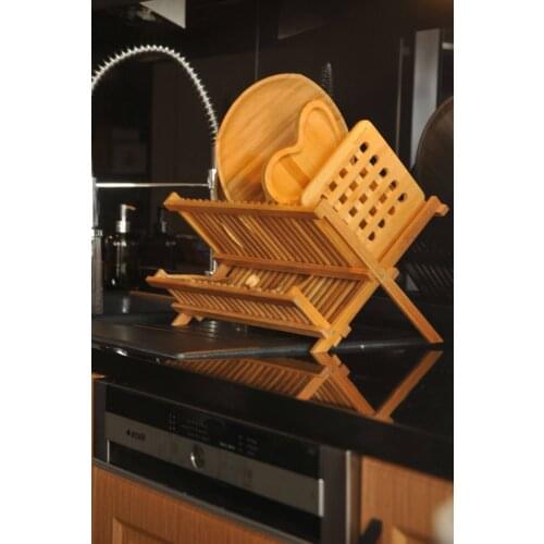 Bambu Rienda Dish Basket Kitchen Dish Rack Sink Drainer Plate Drying Kitchen Organizer for Plate Cutlery Glass Storage