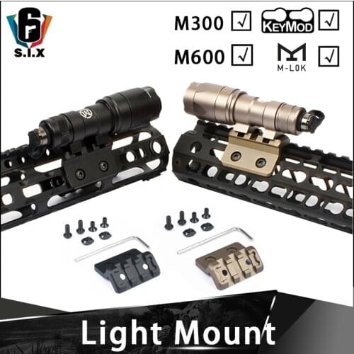 M-LOK Keymod Rail Tactical Flashlight Mount For Surefir M300 M600 M600DF Scout Light M600C For Picatinny Rail