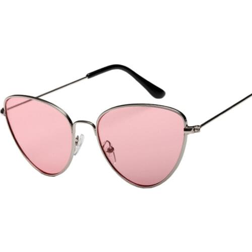 2021 Vintage Sexy Ladies Cat Eye Sunglasses Women Fashion Clear Red Eyewear Metal Frame Sun Glasses For Female UV400