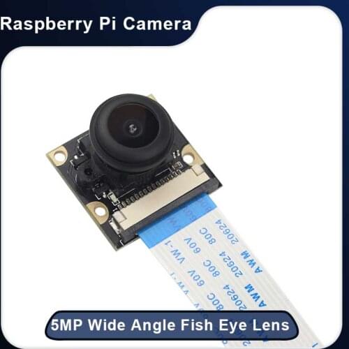 Camera Module Raspberry Pi 220 Degree Fish Eye Webcam Focal Adjustable Wide Angle Lens Camera for Raspberry Pi 4 Model B/3B+/3B