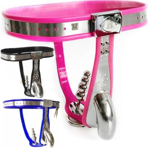 3 Colors to Choose Male Chastity Device Lock Penis Cock Cage Chastity Belts with Removable Anal Plug Sex Toys for Men G7-4-9