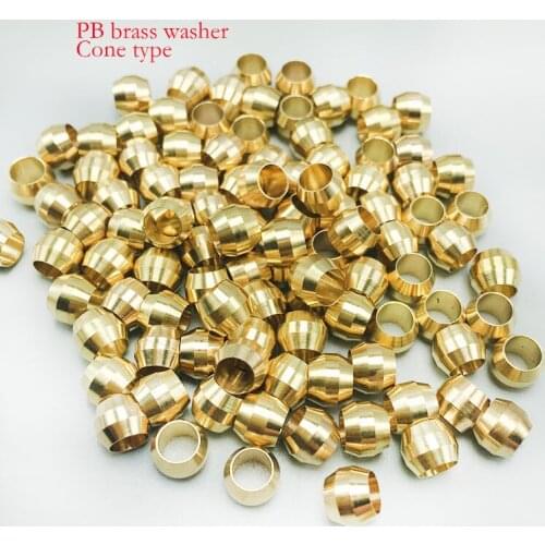 PB brass wahsr cone shape tube sleeve ring 3 4 5 6 8 10mm brass nylon oil tube sleeve brass Elow clip joint