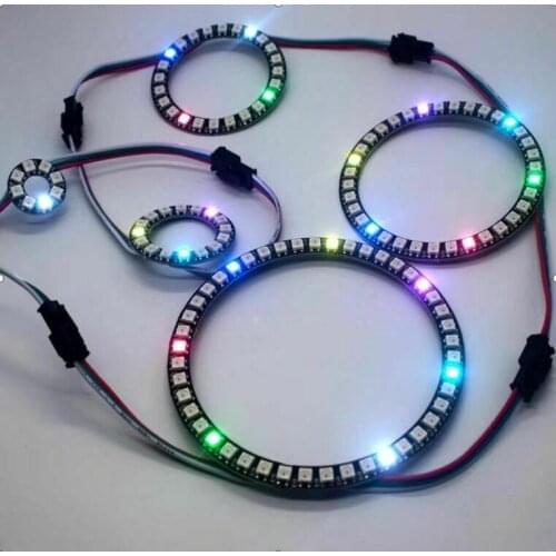 WS2812B Pixel Ring 8 16 24 35 45 LEDs 5050 RGB LED Ring WS2812 IC Built-in Led Module Addressable Led Pixel Strip Light DC5V