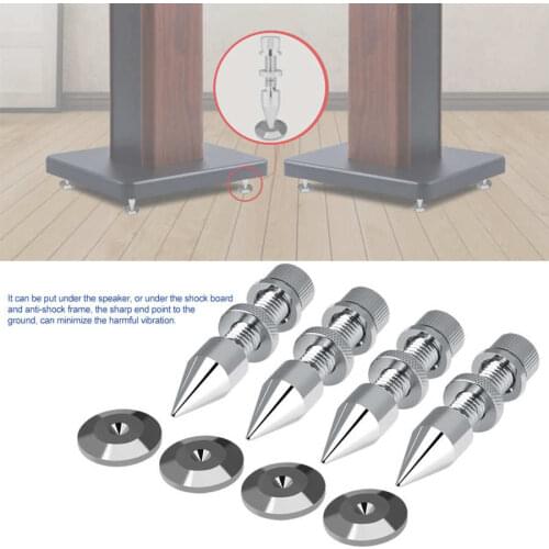 4/8Pcs Speaker Stand Spikes Isolation Spikes Stand Foot HiFi Speaker Shockproof Cone Base Pads Chrome-plated Spikes Base Pad