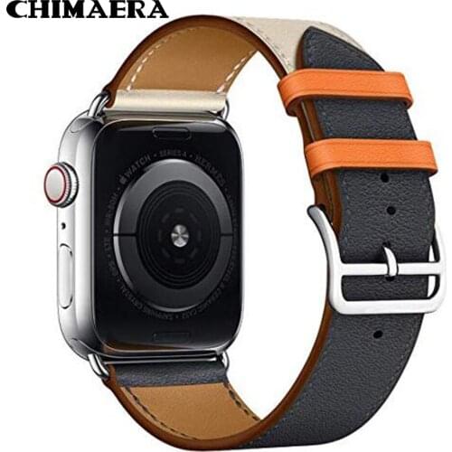 CHIMAERA Newest 38mm 40mm Genuine Leather Band for Apple Watch Series 5 4 3 2 1