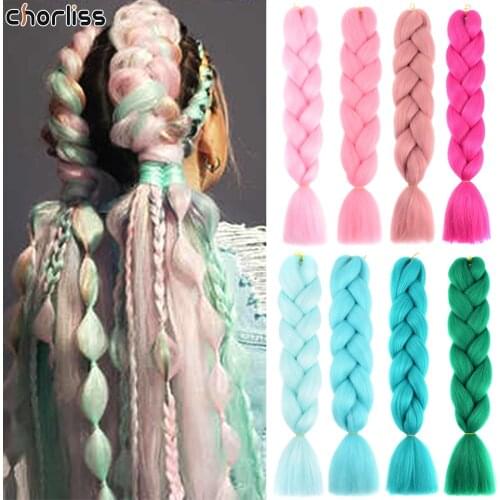 Chorliss Jumbo Braid Hair 24inch Color Synthetic Braiding Hair Extension Wholesale Pre Stretched Yaki Kanekalon Ombre Colored