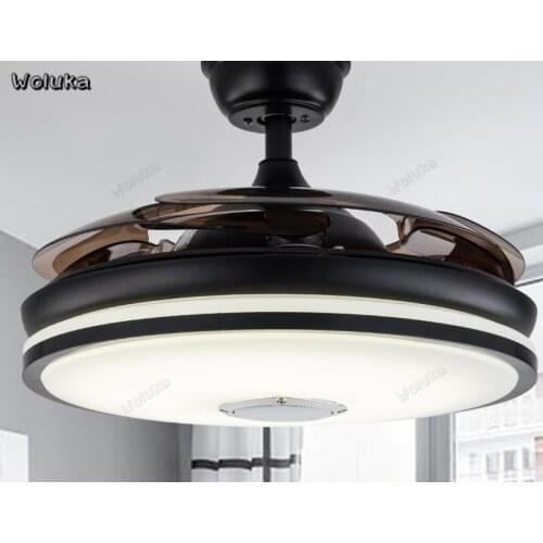 Nordic ultra-thin ceiling fan light modern minimalist dining room living room bedroom inverter audio fan light CD50 W07