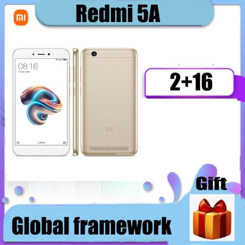 Global Version Smartphone Xiaomi Redmi 5A 2GB 16GB Mobile Phone 3000mah Battery Dragon 425 Processor 5-inch Screen