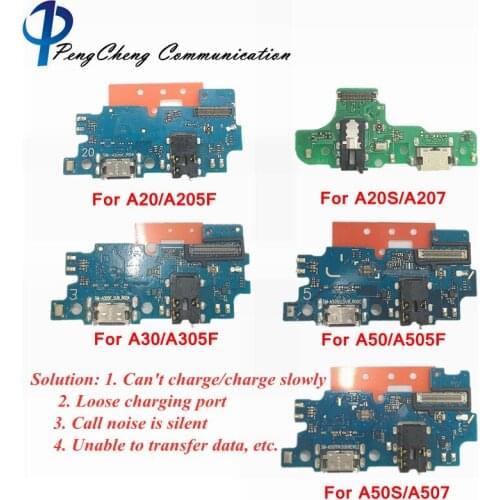 Original For Samsung Galaxy A20 A20S A30 A50 A50S Service USB Charging Port Connector Board Parts Flex Cable With Microphone Mic