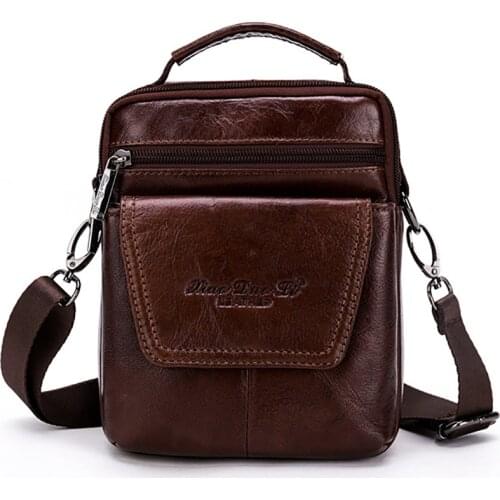 High Quality Genuine Leather Shoulder Messenger Crossbody Bags For Men Real First Layer Cowhide Vintage Small Tote Bag Handbag