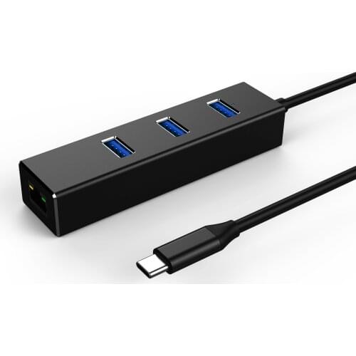USB Hub 3.0 4 Port Type-c to RJ45 Laptop Dock Thunderbolt Ethernet Adapter USB-C Hub