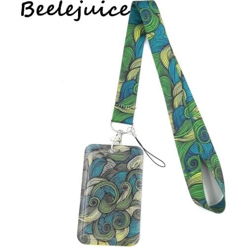 Vintage Green Thread pattern Neck Strap Lanyards ID badge card holder keychain Mobile Phone Strap Gift Ribbon webbing necklace