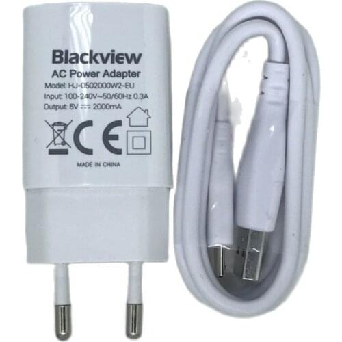 New Original Blackview BV5000 BV6000 BV6000S USB Adapter Charger EU Plug Travel Switching Power Supply+Usb Cable Data Line