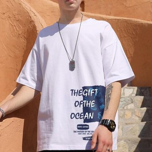 Beach Style Oversized T Shirts Women Harajuku Fashion Letters Creative Printing Tshirts 2021 Summer New Teens Girls Casual Tops