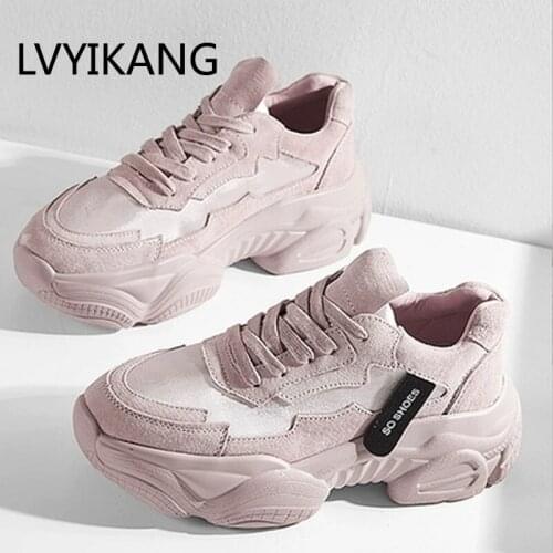 2019 Spring Autumn Fashion Women Casual Shoes Breathable Platform Wedges Women Sneakers Chunky Height Increasing Female Shoes