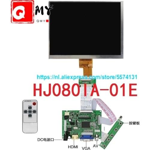 8 inch lcd screen HJ080IA-01E 1024*768 IPS hd LCD Display + HDMI/VGA/AV Control Driver Board